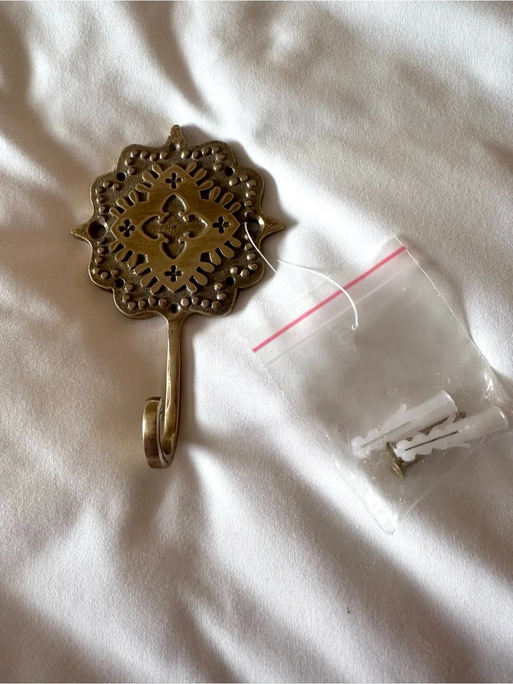 Anthropologie Beatrix Decorative Brass Wall Hook Made in India NWOT
